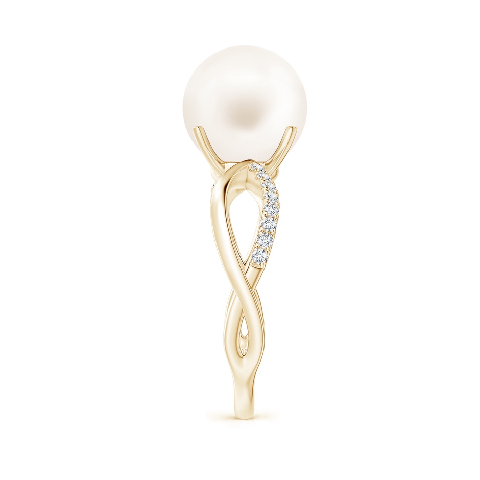10mm AA Freshwater Pearl Infinity Ring in Yellow Gold side 2