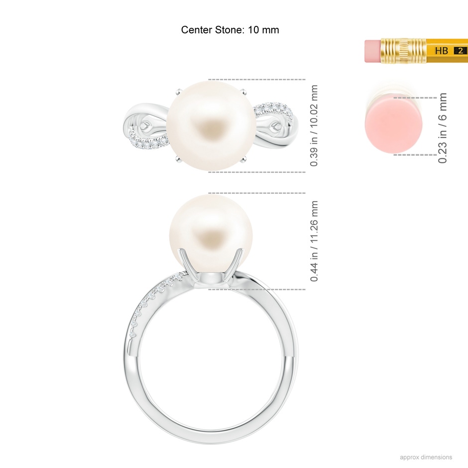 10mm AAA Freshwater Pearl Infinity Ring in P950 Platinum ruler