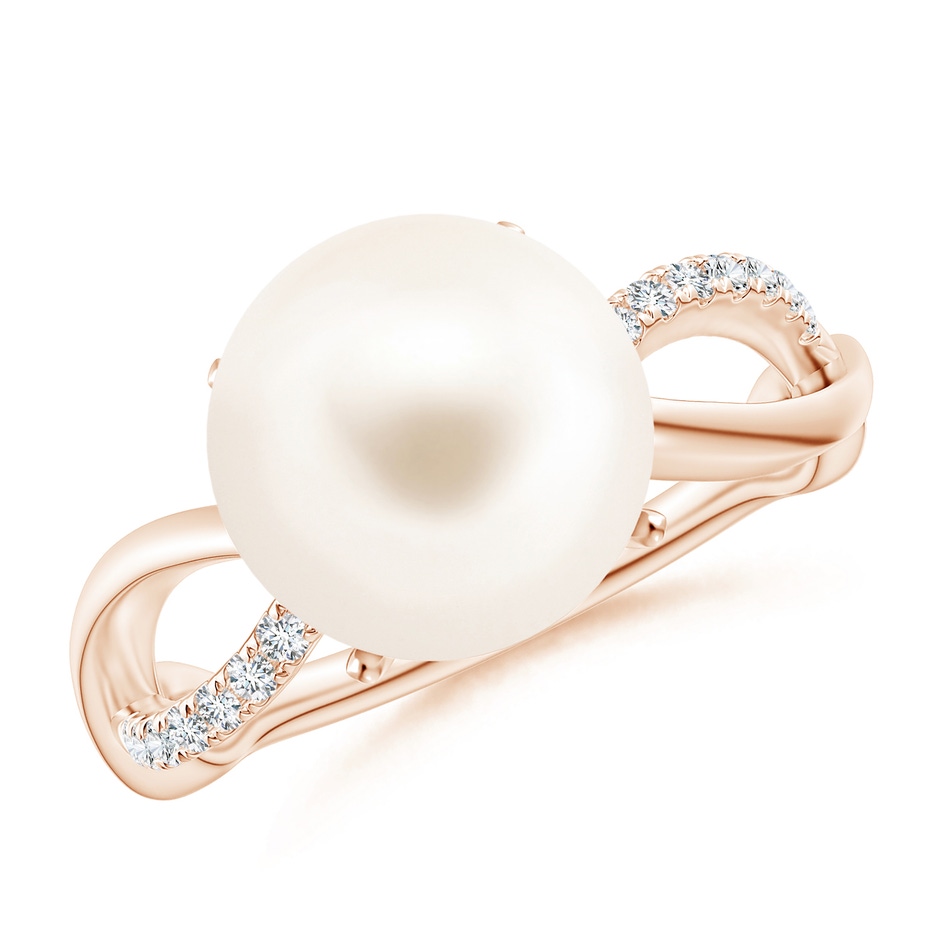 10mm AAA Freshwater Pearl Infinity Ring in Rose Gold 