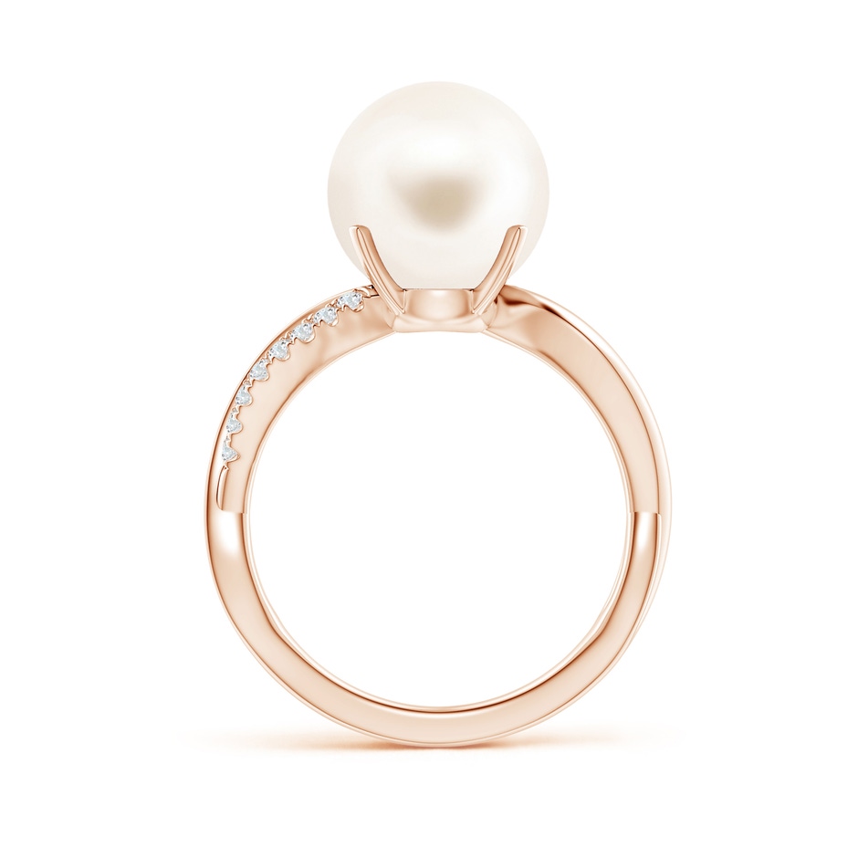 10mm AAA Freshwater Pearl Infinity Ring in Rose Gold side 1