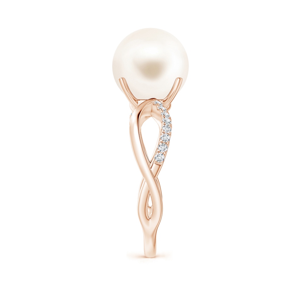 10mm AAA Freshwater Pearl Infinity Ring in Rose Gold side 2