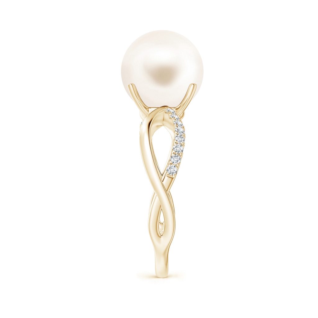 10mm AAA Freshwater Pearl Infinity Ring in Yellow Gold Side 2