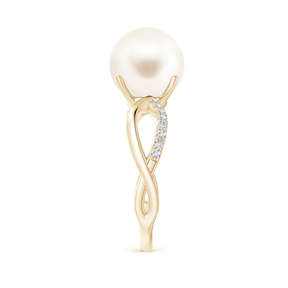 10mm AAA Freshwater Pearl Infinity Ring in Yellow Gold side 2