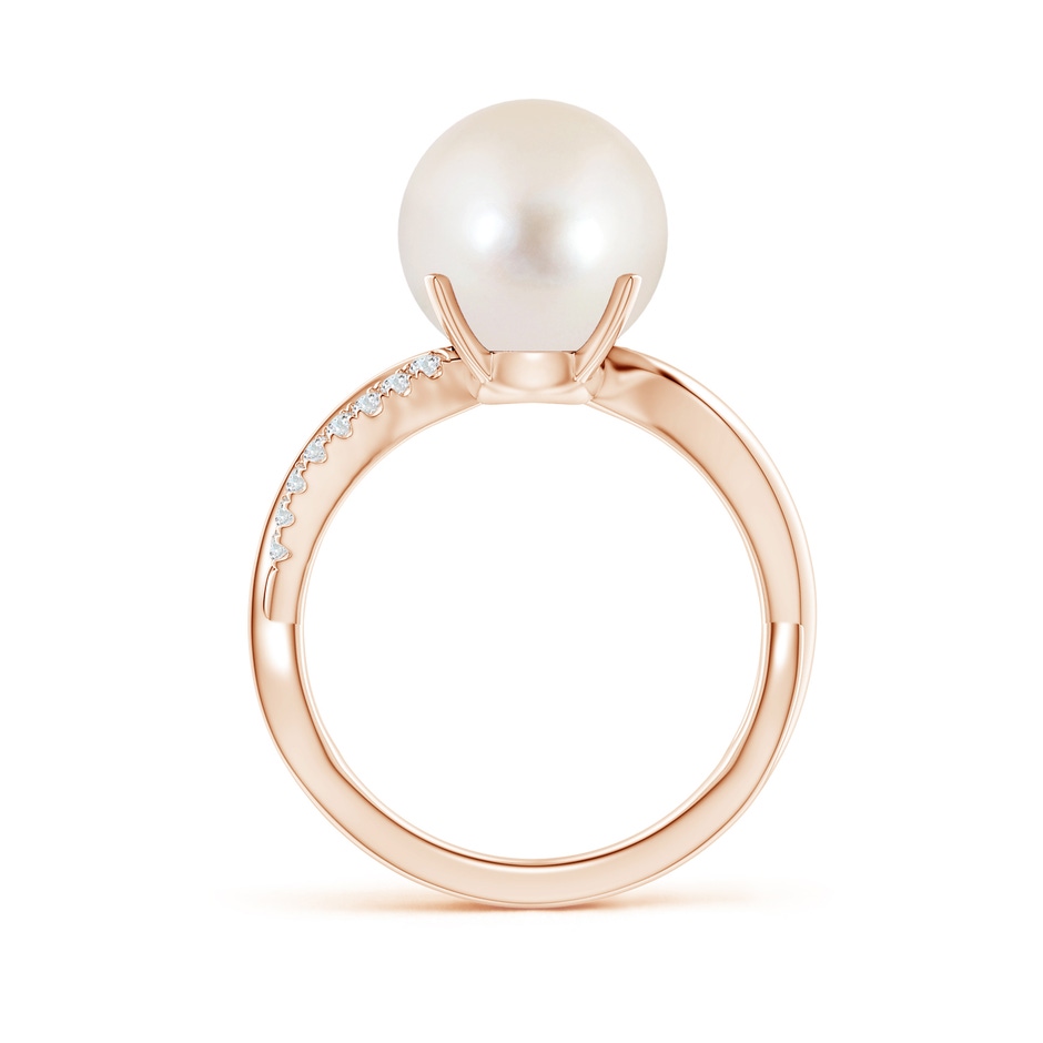 10mm AAAA Freshwater Pearl Infinity Ring in Rose Gold side 1
