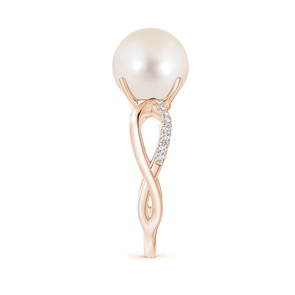 10mm AAAA Freshwater Pearl Infinity Ring in Rose Gold side 2