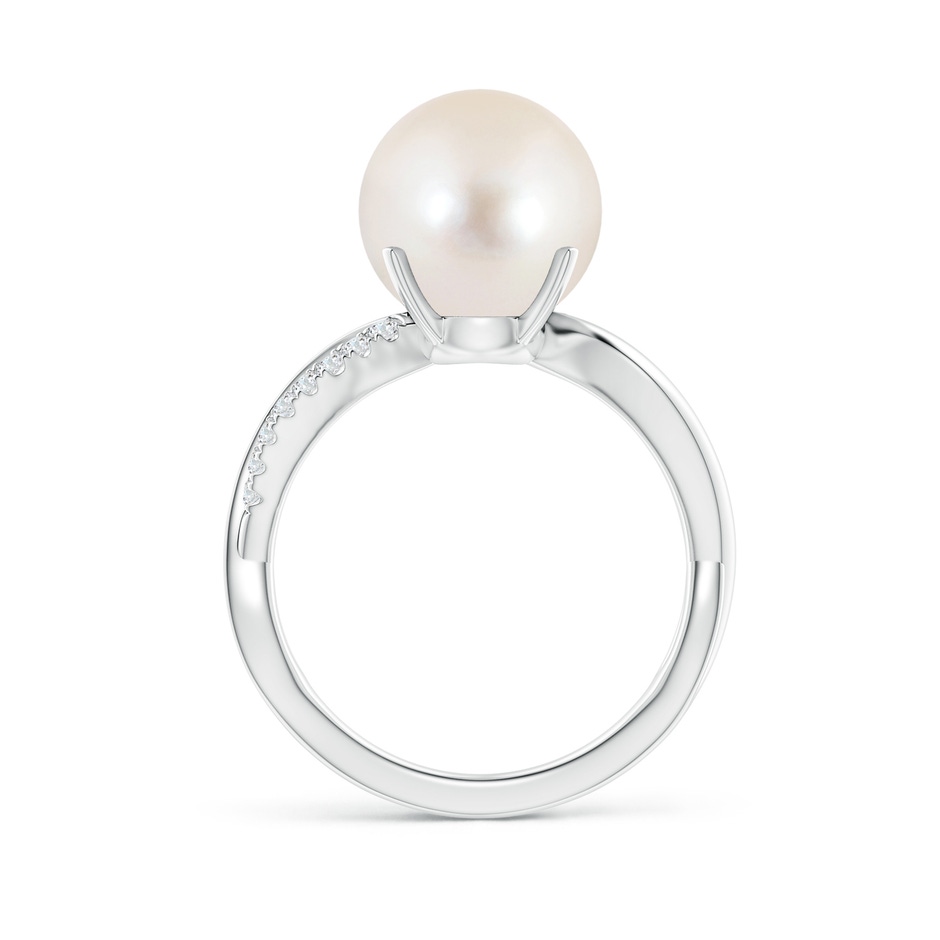 10mm AAAA Freshwater Pearl Infinity Ring in White Gold side 1