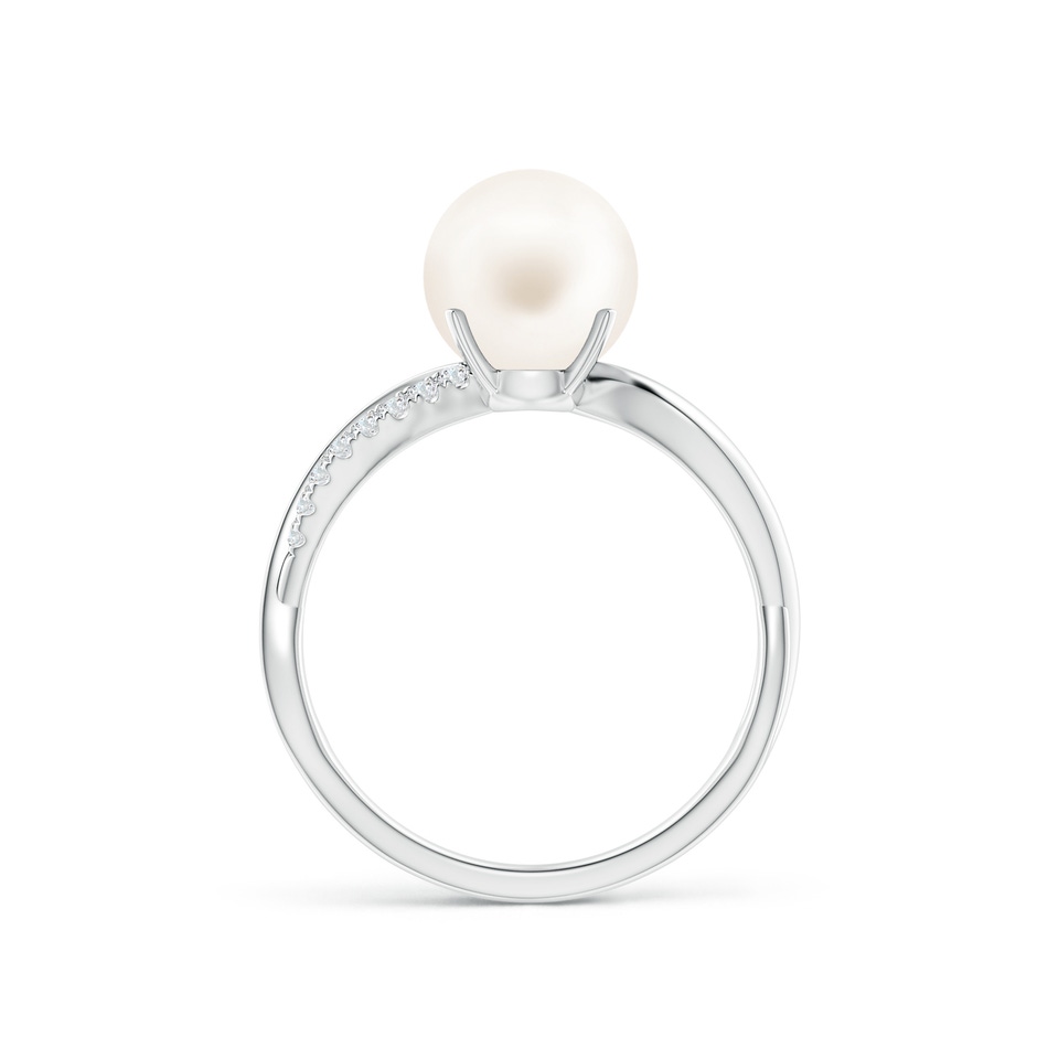 8mm AA Freshwater Pearl Infinity Ring in White Gold side 1