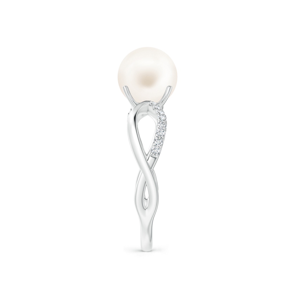 8mm AA Freshwater Pearl Infinity Ring in White Gold side 2