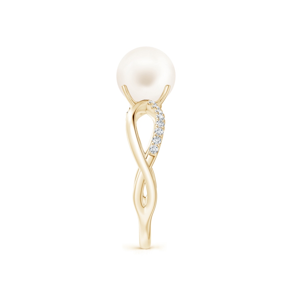8mm AA Freshwater Pearl Infinity Ring in Yellow Gold side 2