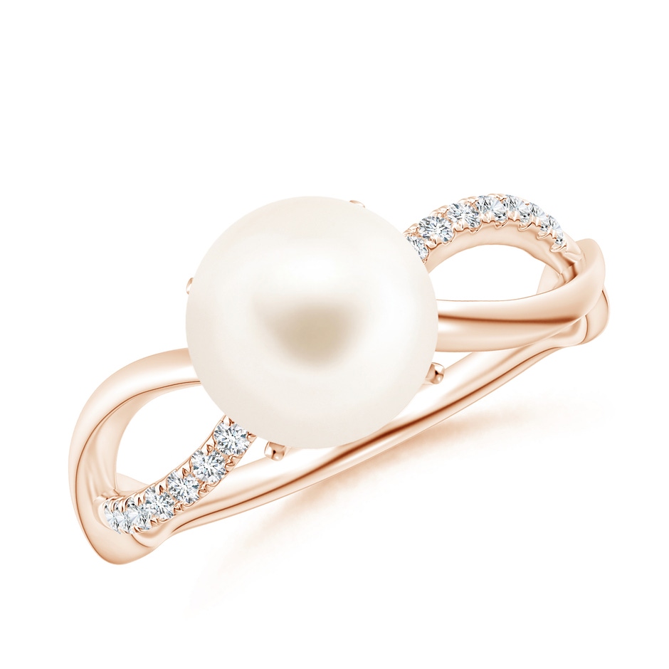 8mm AAA Freshwater Pearl Infinity Ring in Rose Gold 