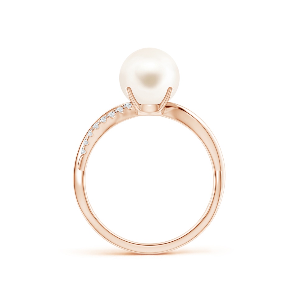 8mm AAA Freshwater Pearl Infinity Ring in Rose Gold side 1