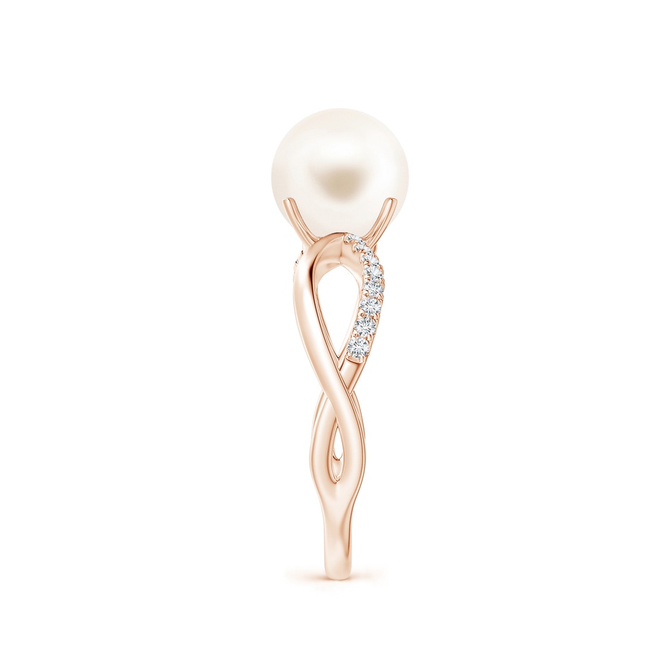8mm AAA Freshwater Pearl Infinity Ring in Rose Gold side 2
