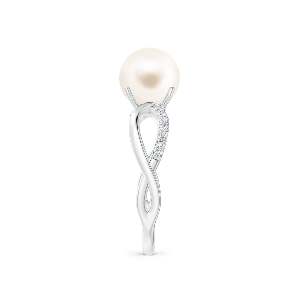 8mm AAA Freshwater Pearl Infinity Ring in White Gold side 2