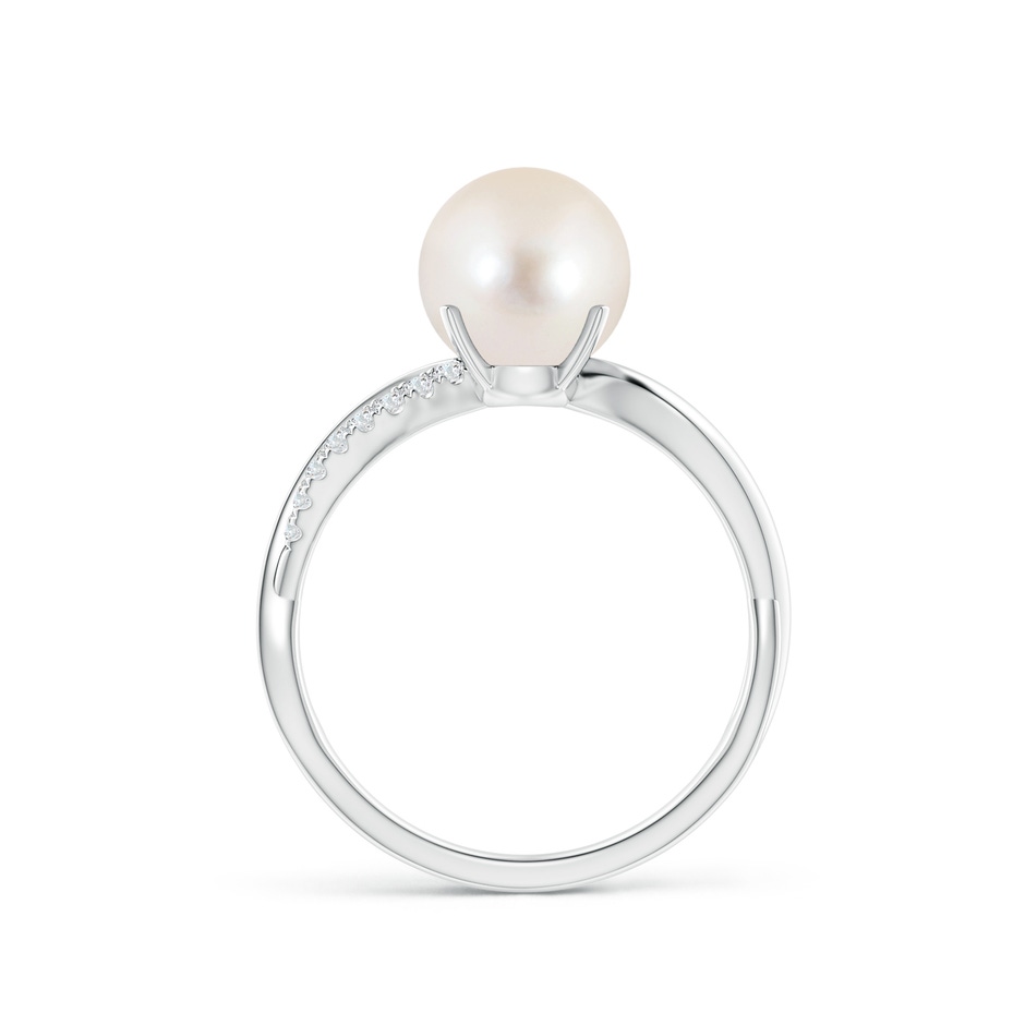 8mm AAAA Freshwater Pearl Infinity Ring in White Gold side 1