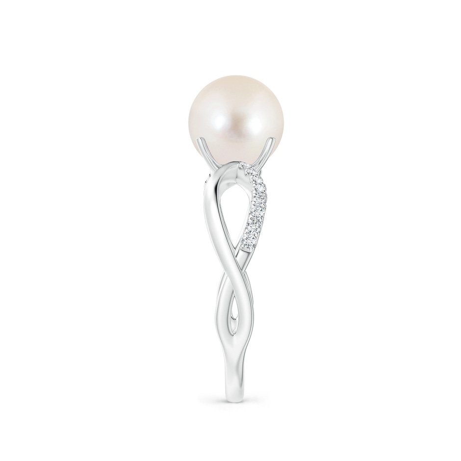 8mm AAAA Freshwater Pearl Infinity Ring in White Gold side 2