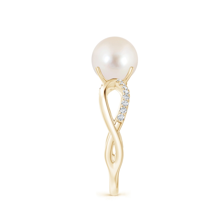 8mm AAAA Freshwater Pearl Infinity Ring in Yellow Gold side 2
