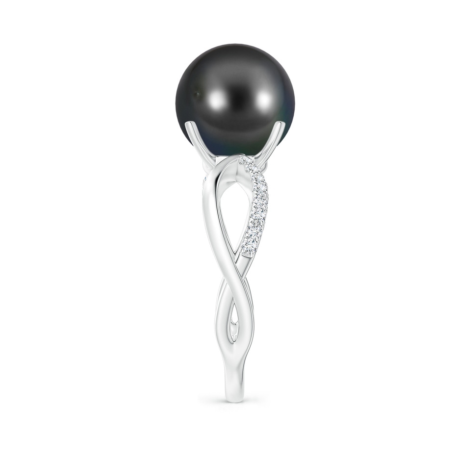 10mm AA Tahitian Pearl Infinity Ring in White Gold side 2