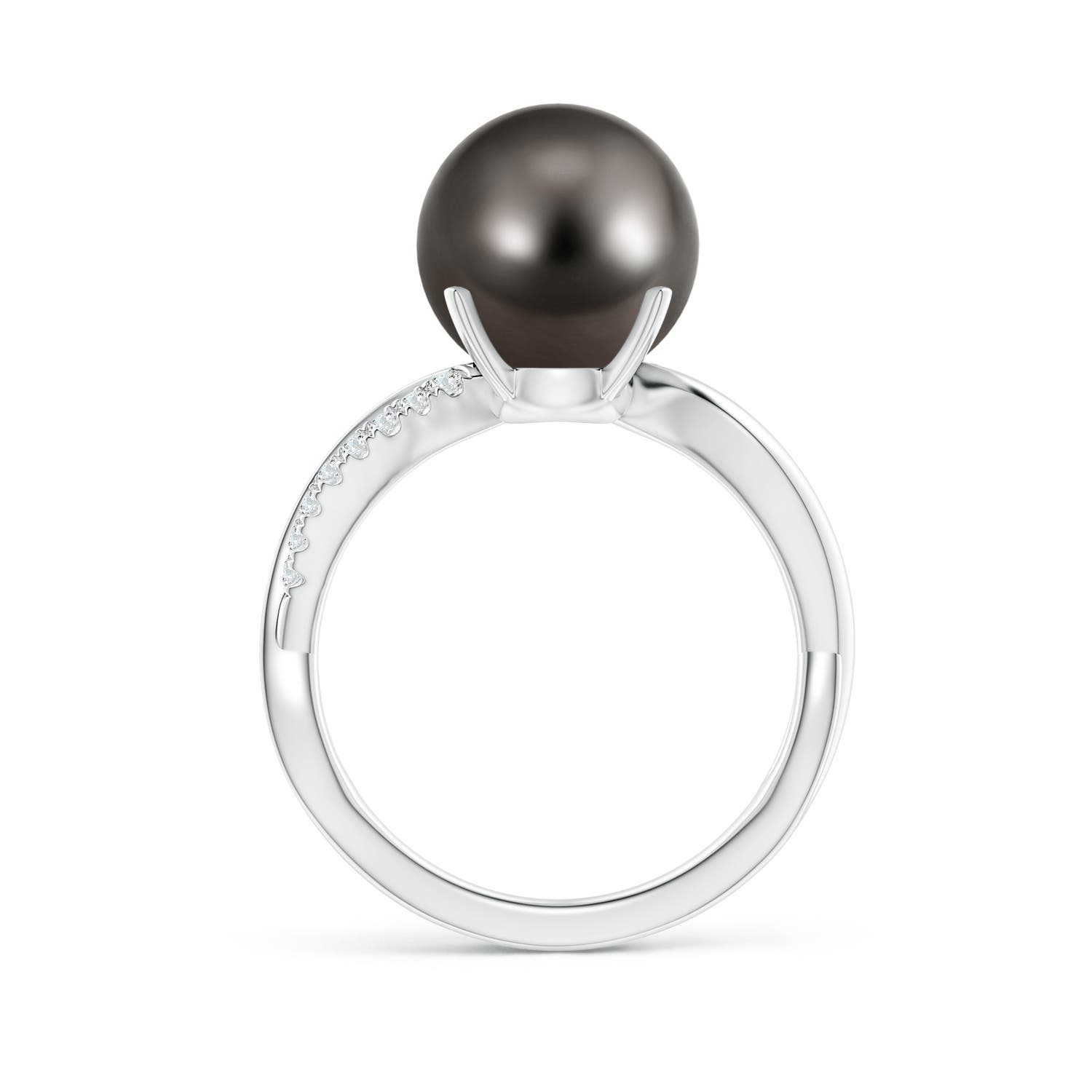 10mm AAA Tahitian Pearl Infinity Ring in White Gold