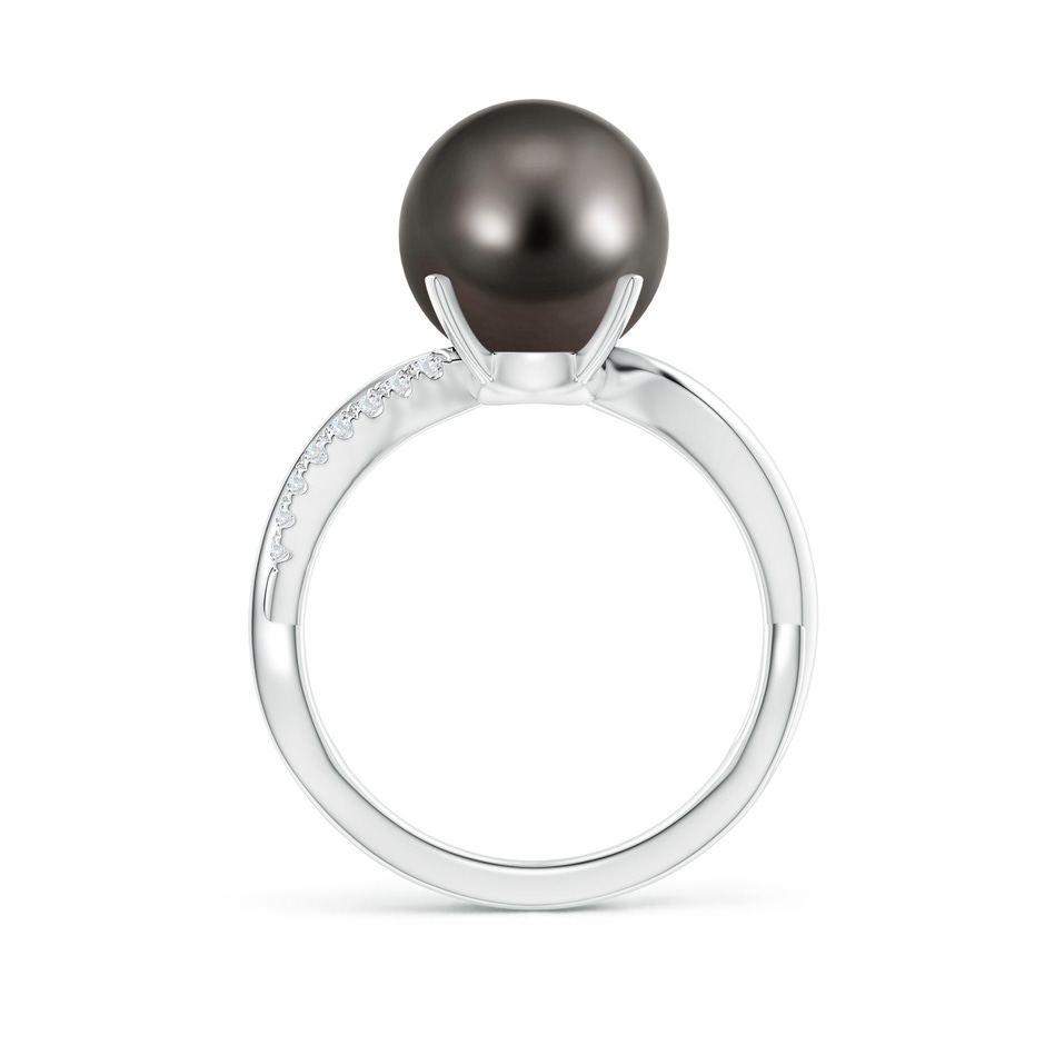 10mm AAA Tahitian Pearl Infinity Ring in White Gold side 1