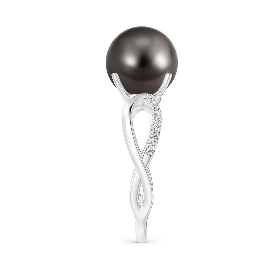 10mm AAA Tahitian Pearl Infinity Ring in White Gold side 2