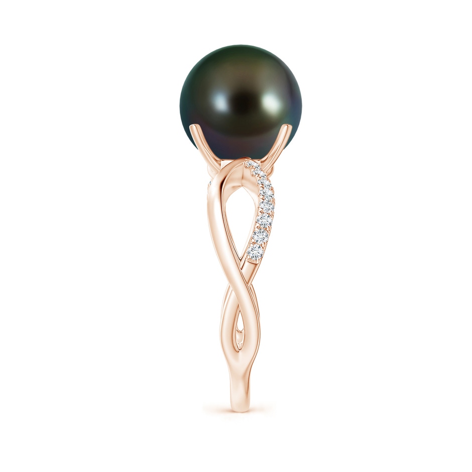 10mm AAAA Tahitian Pearl Infinity Ring in Rose Gold side 2