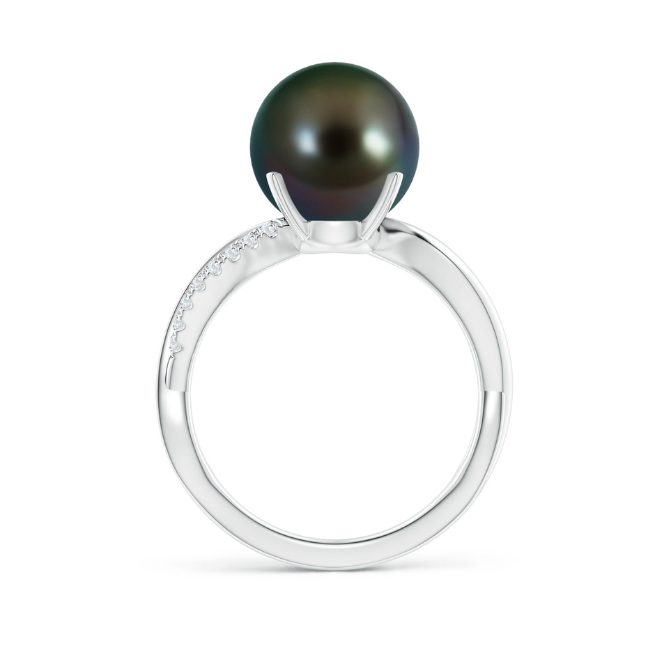 10mm AAAA Tahitian Pearl Infinity Ring in White Gold side 1