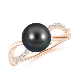 8mm AA Tahitian Pearl Infinity Ring in Rose Gold