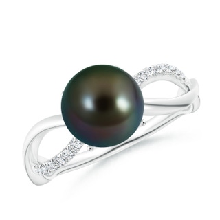 8mm AAAA Tahitian Pearl Infinity Ring in P950 Platinum