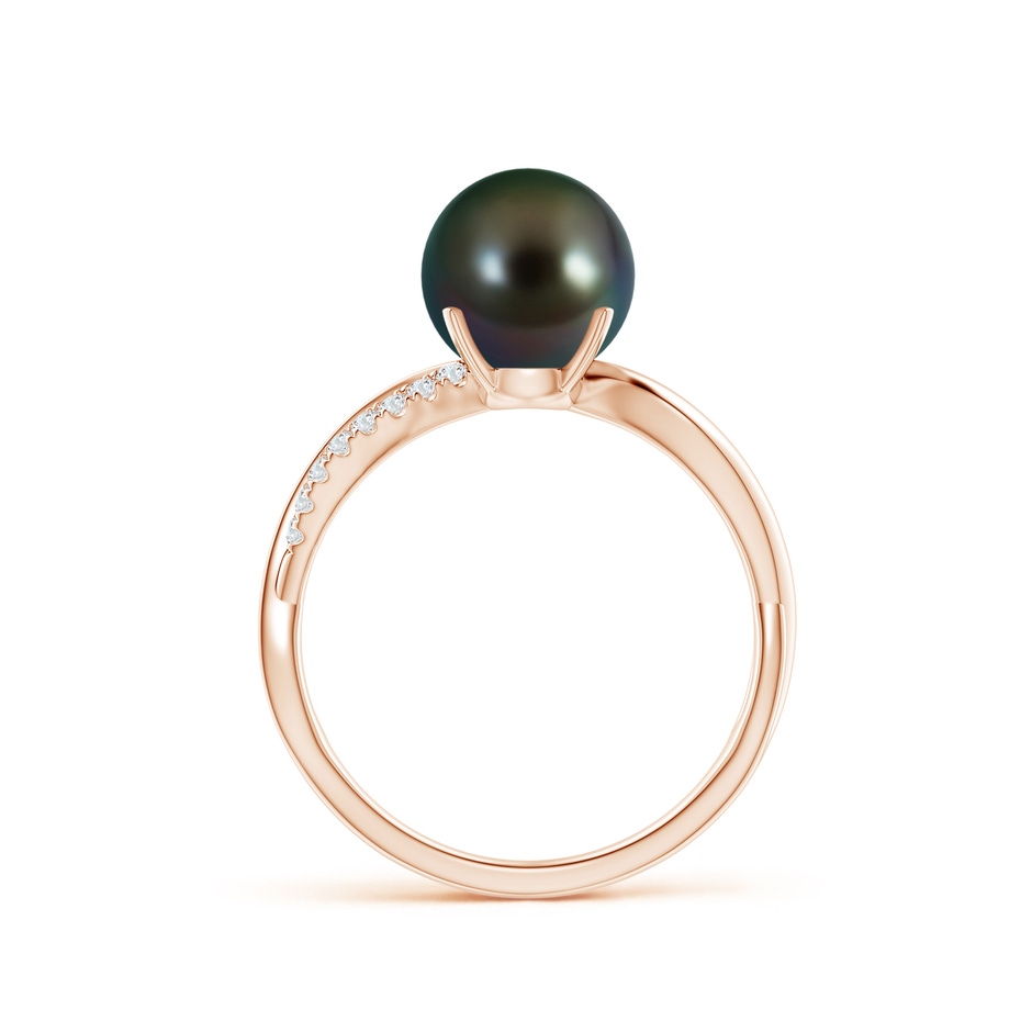 8mm AAAA Tahitian Pearl Infinity Ring in Rose Gold side 1