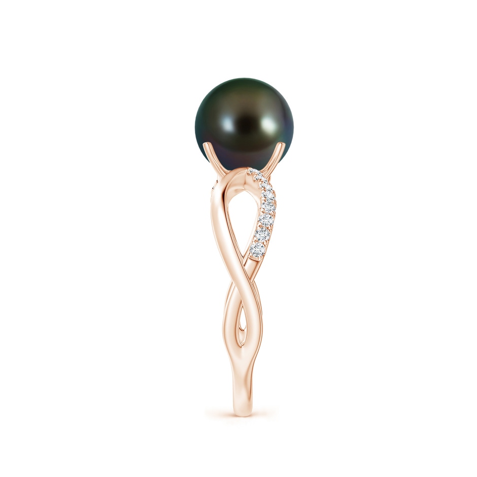 8mm AAAA Tahitian Pearl Infinity Ring in Rose Gold side 2
