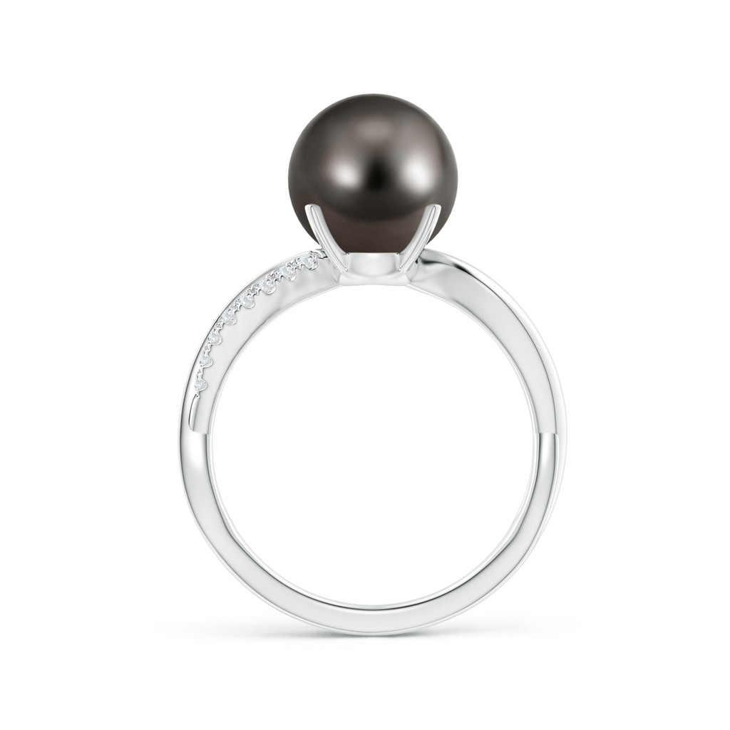 9mm AAA Tahitian Pearl Infinity Ring in White Gold Side 1