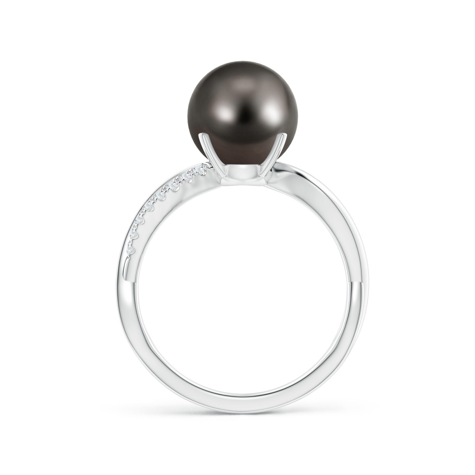 9mm AAA Tahitian Pearl Infinity Ring in White Gold side 1