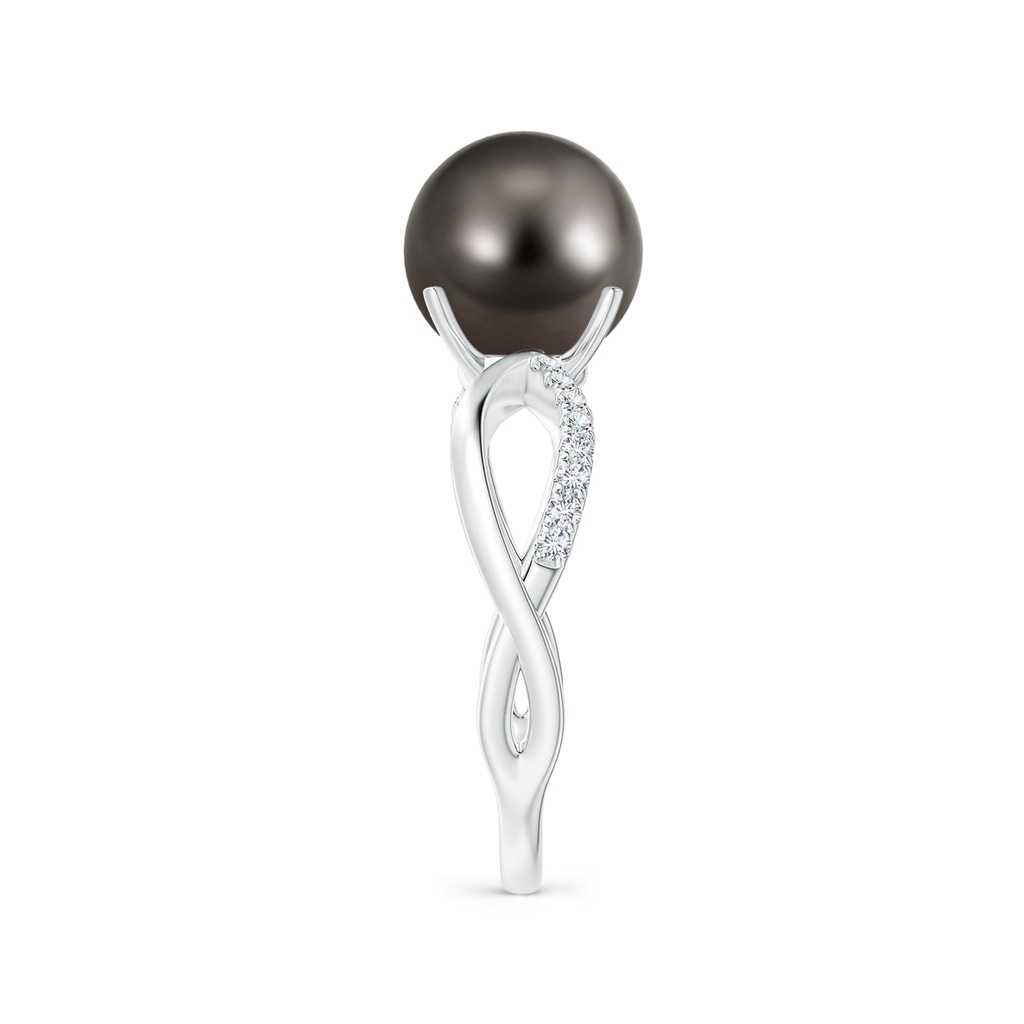 9mm AAA Tahitian Pearl Infinity Ring in White Gold Side 2