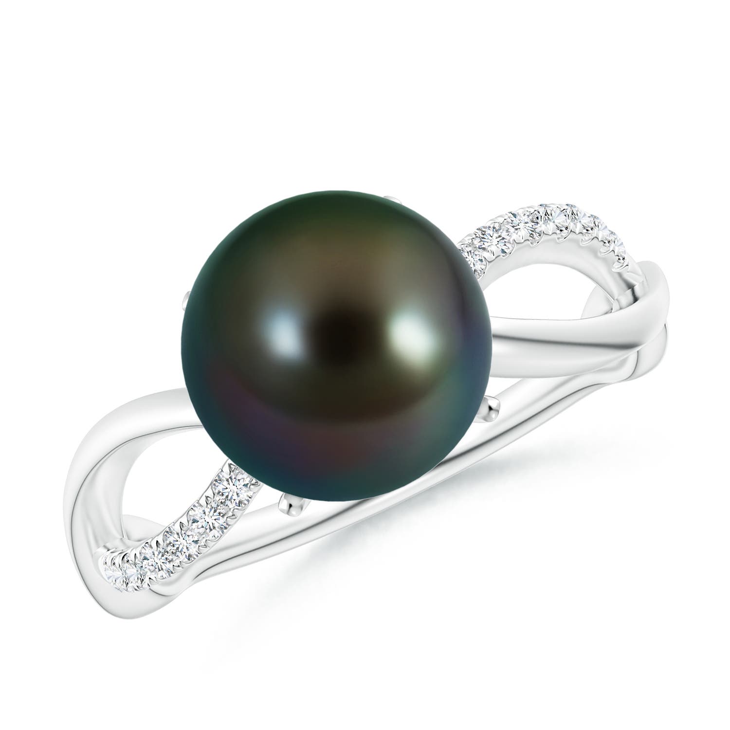 9mm AAAA Tahitian Pearl Infinity Ring in P950 Platinum