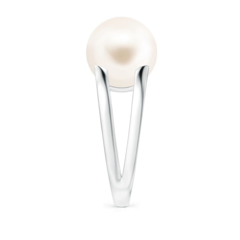 12mm AAA Solitaire Freshwater Pearl Split Shank Ring in White Gold side 2