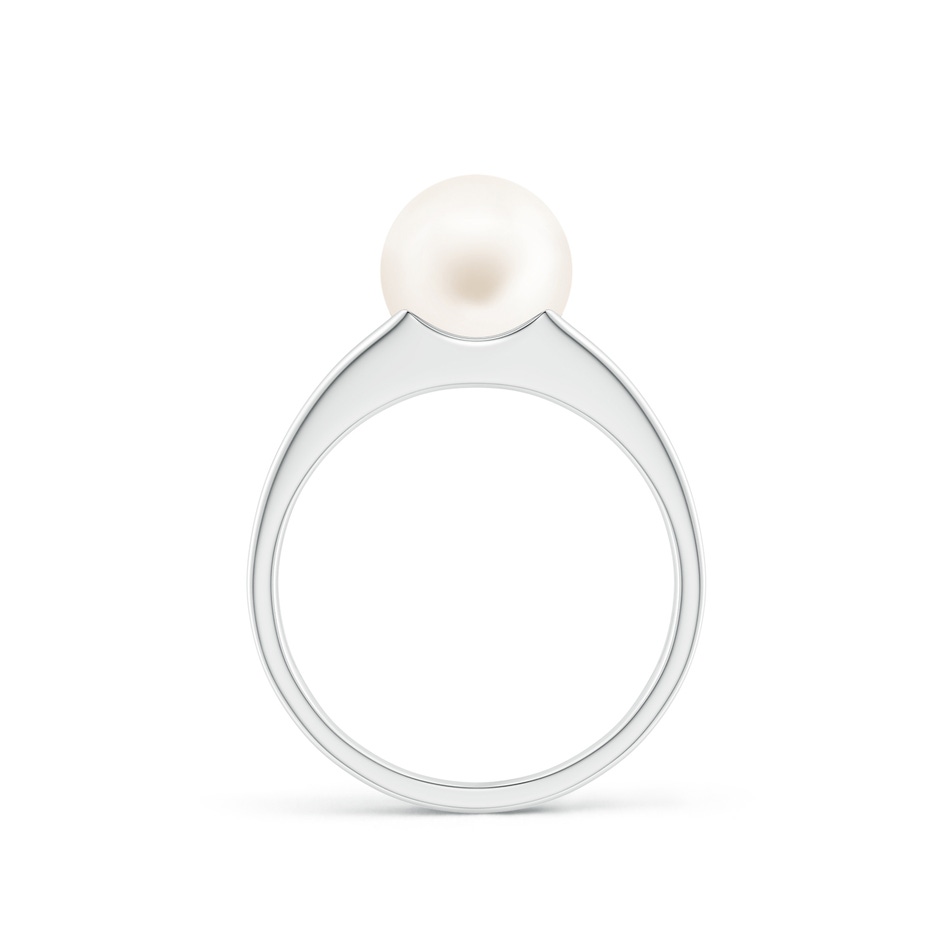 8mm AA Solitaire Freshwater Pearl Split Shank Ring in P950 Platinum side 1