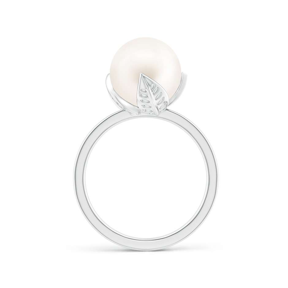10mm AA Trillium Freshwater Pearl Solitaire Ring in P950 Platinum side 1