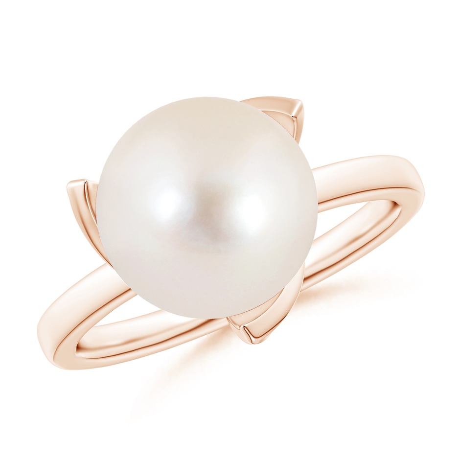 10mm AAAA Trillium Freshwater Pearl Solitaire Ring in Rose Gold 