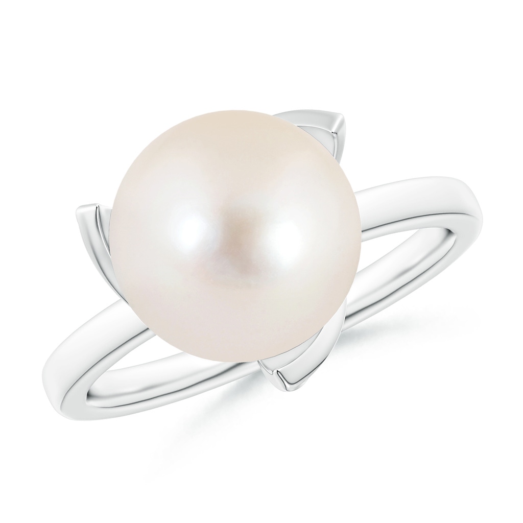 10mm AAAA Trillium Freshwater Pearl Solitaire Ring in White Gold