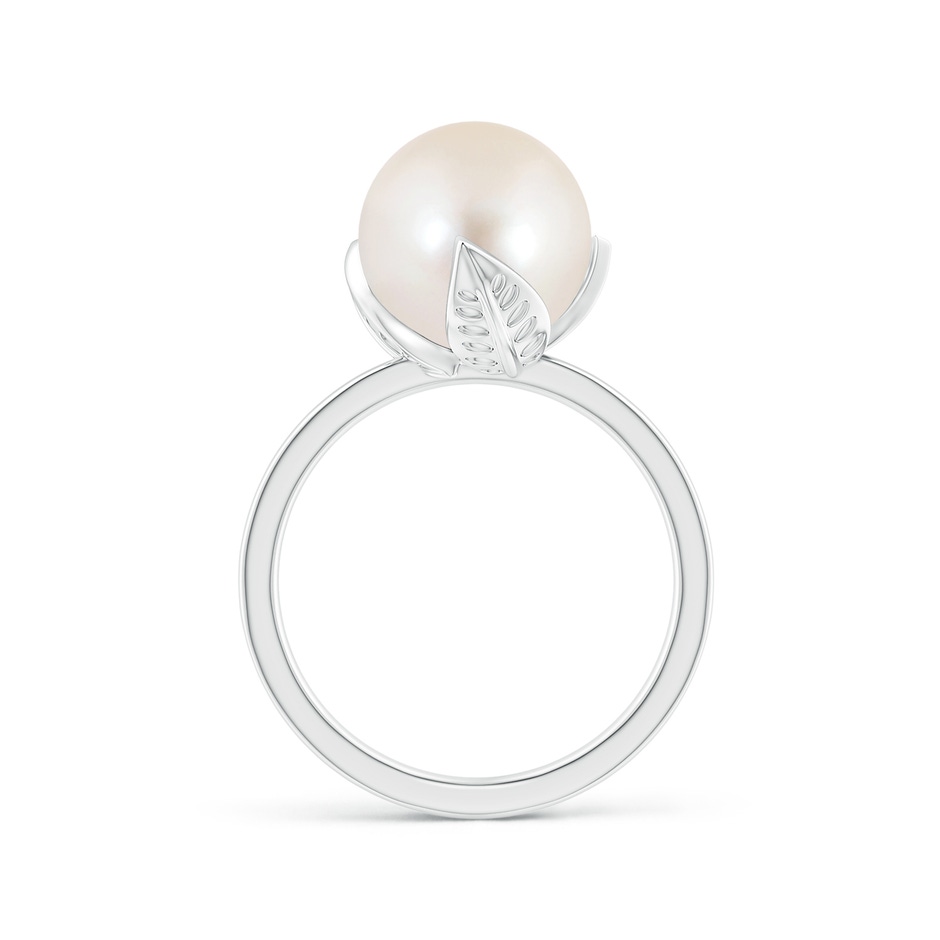 10mm AAAA Trillium Freshwater Pearl Solitaire Ring in White Gold side 1