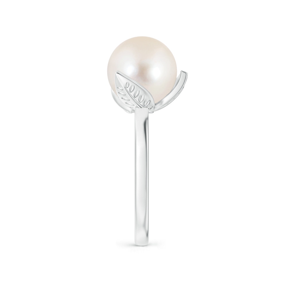 10mm AAAA Trillium Freshwater Pearl Solitaire Ring in White Gold side 2