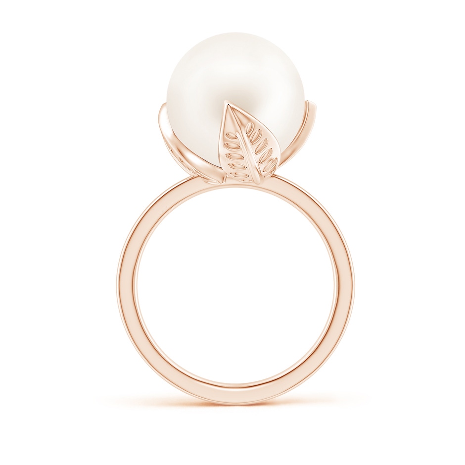 12mm AA Trillium Freshwater Pearl Solitaire Ring in Rose Gold side 1