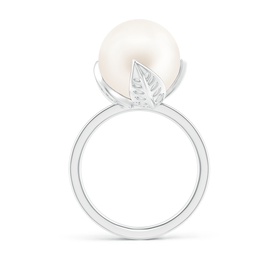 12mm AA Trillium Freshwater Pearl Solitaire Ring in White Gold side 1