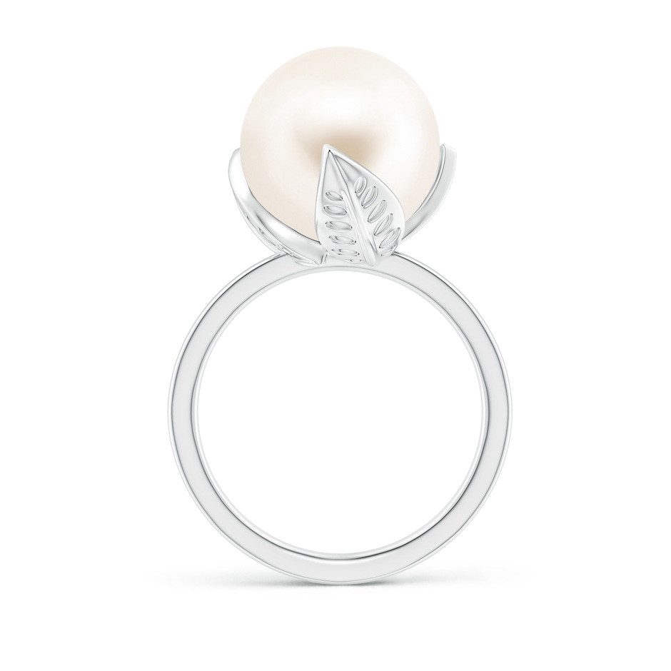 12mm AAA Trillium Freshwater Pearl Solitaire Ring in P950 Platinum side 1