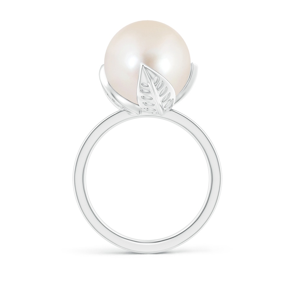 12mm AAAA Trillium Freshwater Pearl Solitaire Ring in White Gold side 1