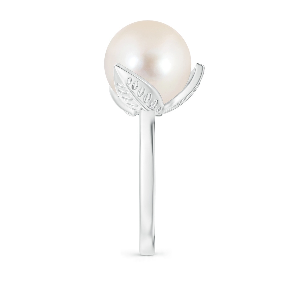 12mm AAAA Trillium Freshwater Pearl Solitaire Ring in White Gold side 2