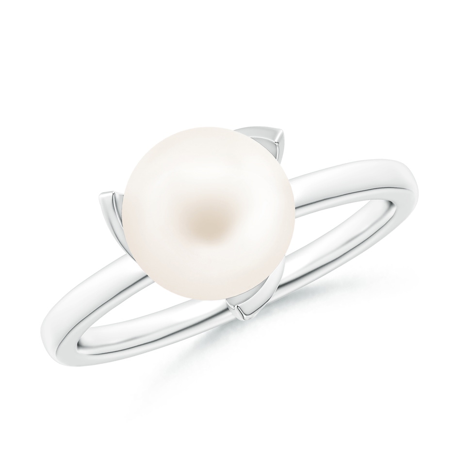 8mm AA Trillium Freshwater Pearl Solitaire Ring in P950 Platinum 
