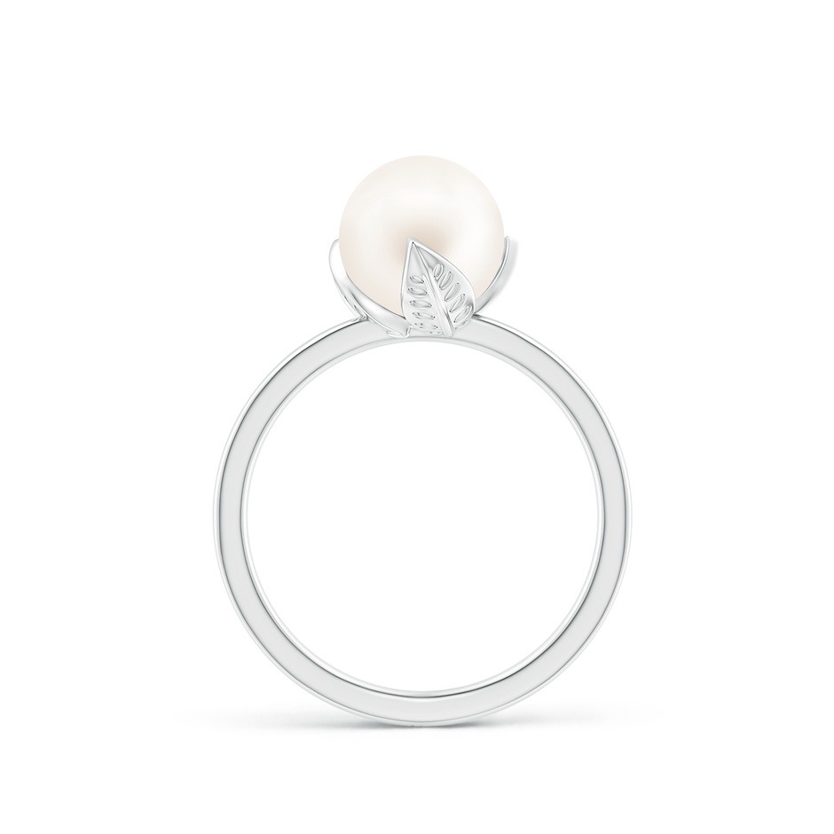 8mm AA Trillium Freshwater Pearl Solitaire Ring in P950 Platinum side 1