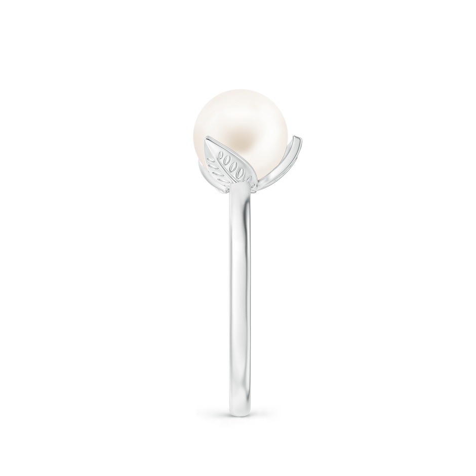 8mm AA Trillium Freshwater Pearl Solitaire Ring in P950 Platinum side 2