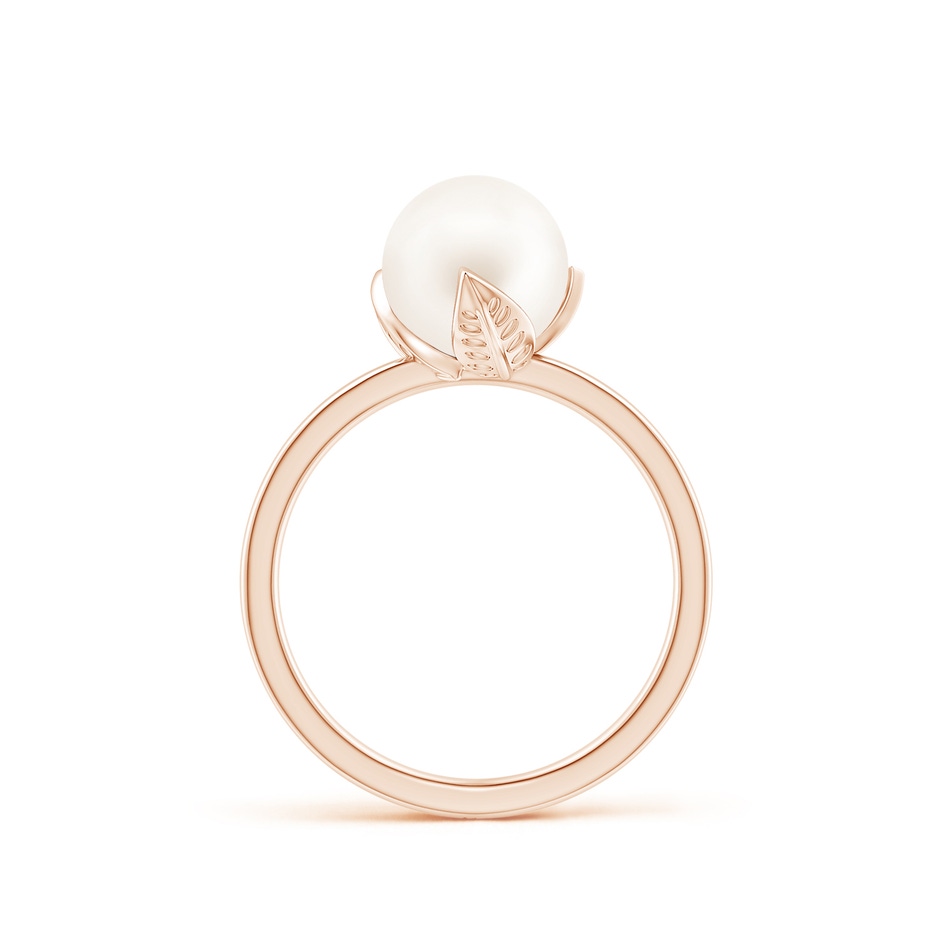 8mm AA Trillium Freshwater Pearl Solitaire Ring in Rose Gold side 1